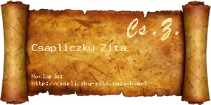 Csapliczky Zita névjegykártya